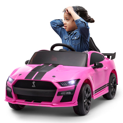 Blitzshark 12V Kids Ride on Car Licensed Ford Mustang Shelby GT500 Electric Vehicle for Kids 7AH Big Battery Powered Car, with 2.4G Remote Control, Safety Belt, Bright Headlights, Music & FM