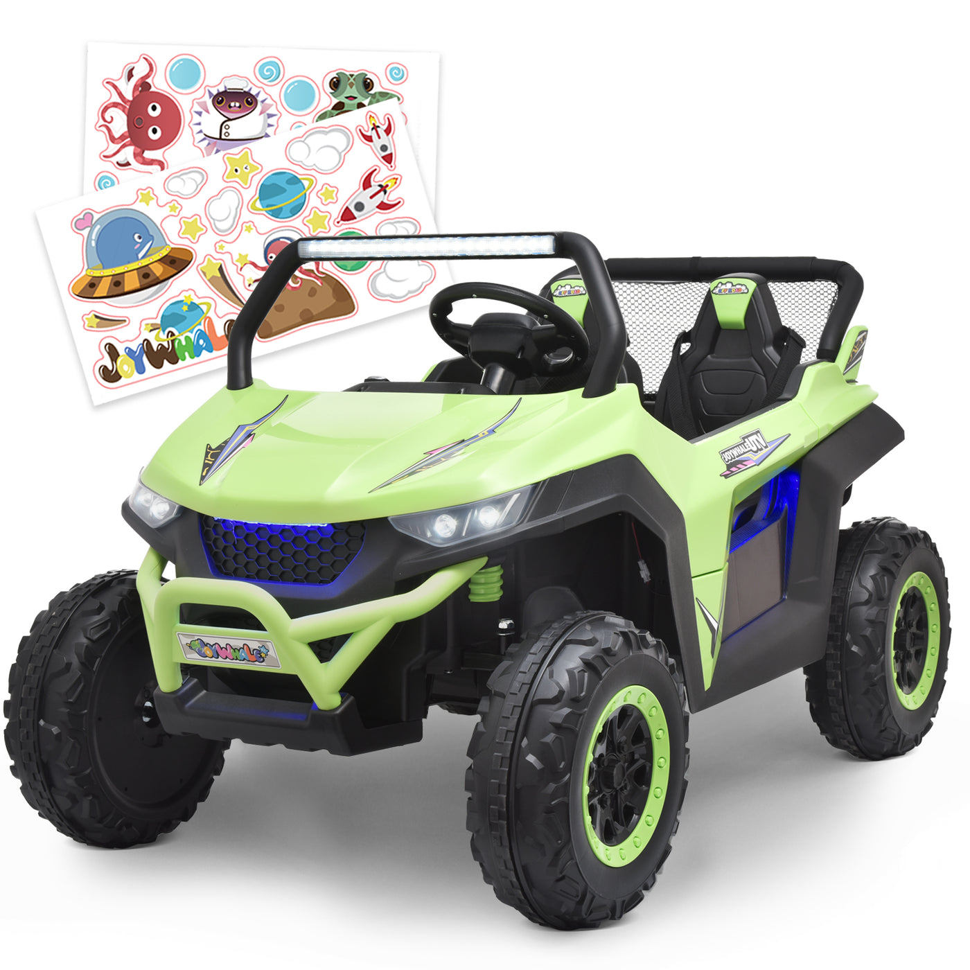 Joywhale 12V 2 Seater Kids Ride on UTV Battery Powered Electric Car for Kids Ages 3-8, with DIY Sticker, Remote Control & Bright Headlights, DP-U20C