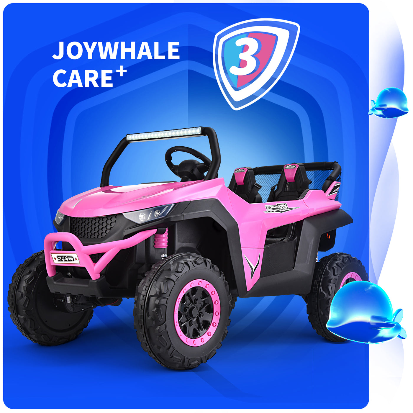 Joywhale 24V 2 Seater Kids Ride on UTV, with Big Battery, 4x75W Powerful Motor, 2.4G Remote Control, BW-U20