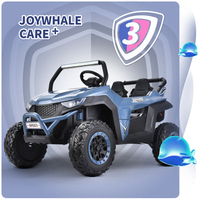 Joywhale 24V 2 Seater Kids Ride on UTV Car, with 10AH Big Battery, 4x75W Strong Motor, Easy-Drag 4WD, Remote Control, Leather Seat, Soft Brake & Suspension, BW-U20 Pro