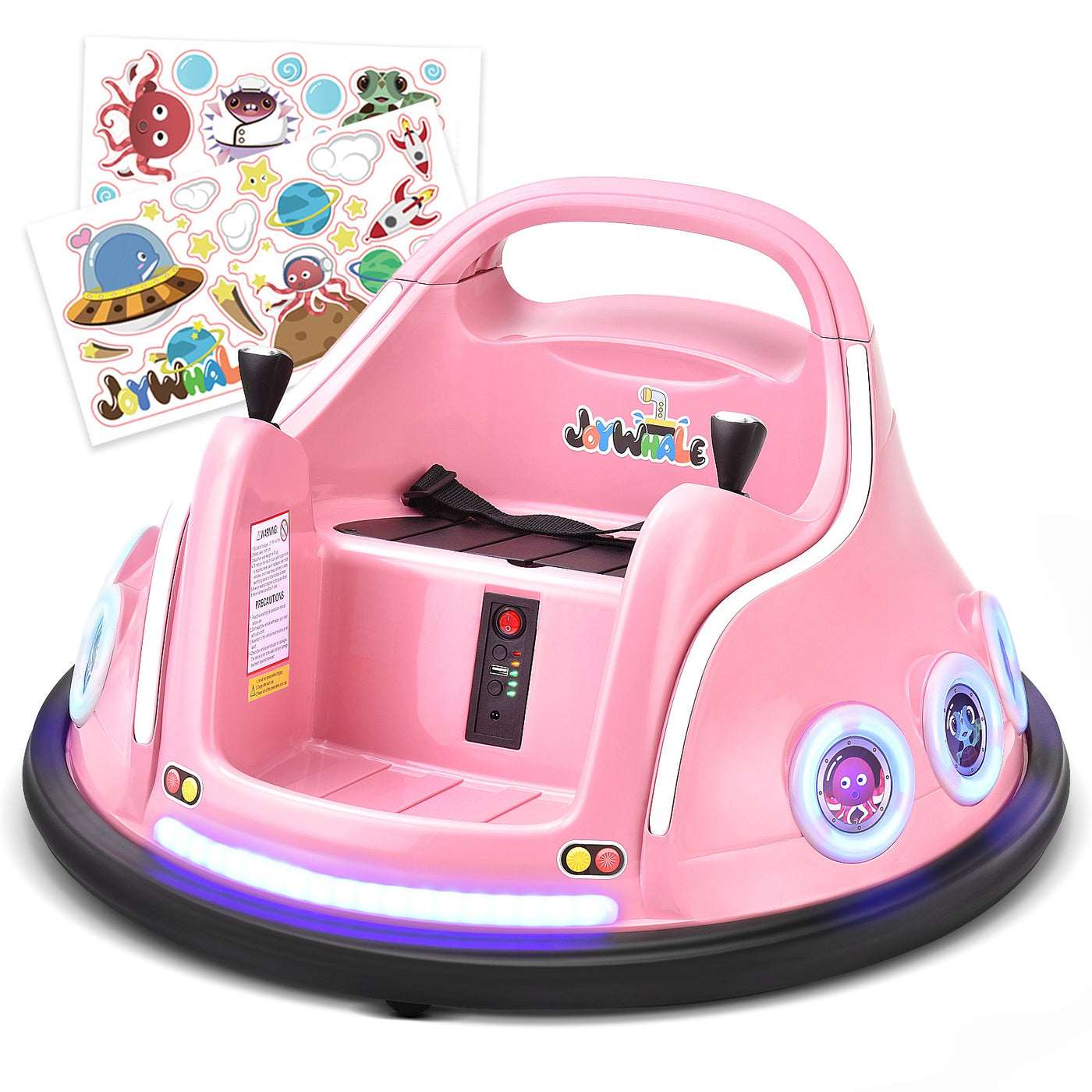 Joywhale 12V Kids Ride on Bumper Car, with 2.4G Remote Control, Exquisite DIY Sticker, Breathing lights, DP-010