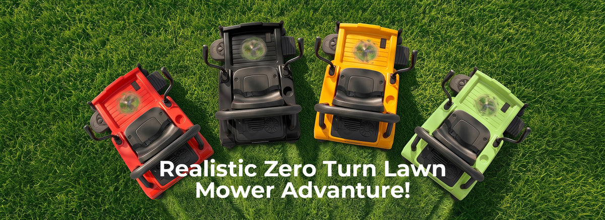 Blitzshark 24V Kids Zero Turn Mower Ride On,Soft Start & Smooth Stop | Electric Car for Kids,Kids Lawn Mower,Twist and Turn, Speed to 3.5MPH,Maximum Weight: 77lbs, Age:3-8
