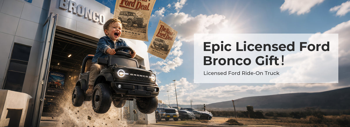 12V Licensed Ford Bronco Ride-On Truck for Kids | Electric Toy Vehicle with Front Lights and Horn, for Kids Ages 2 and Up