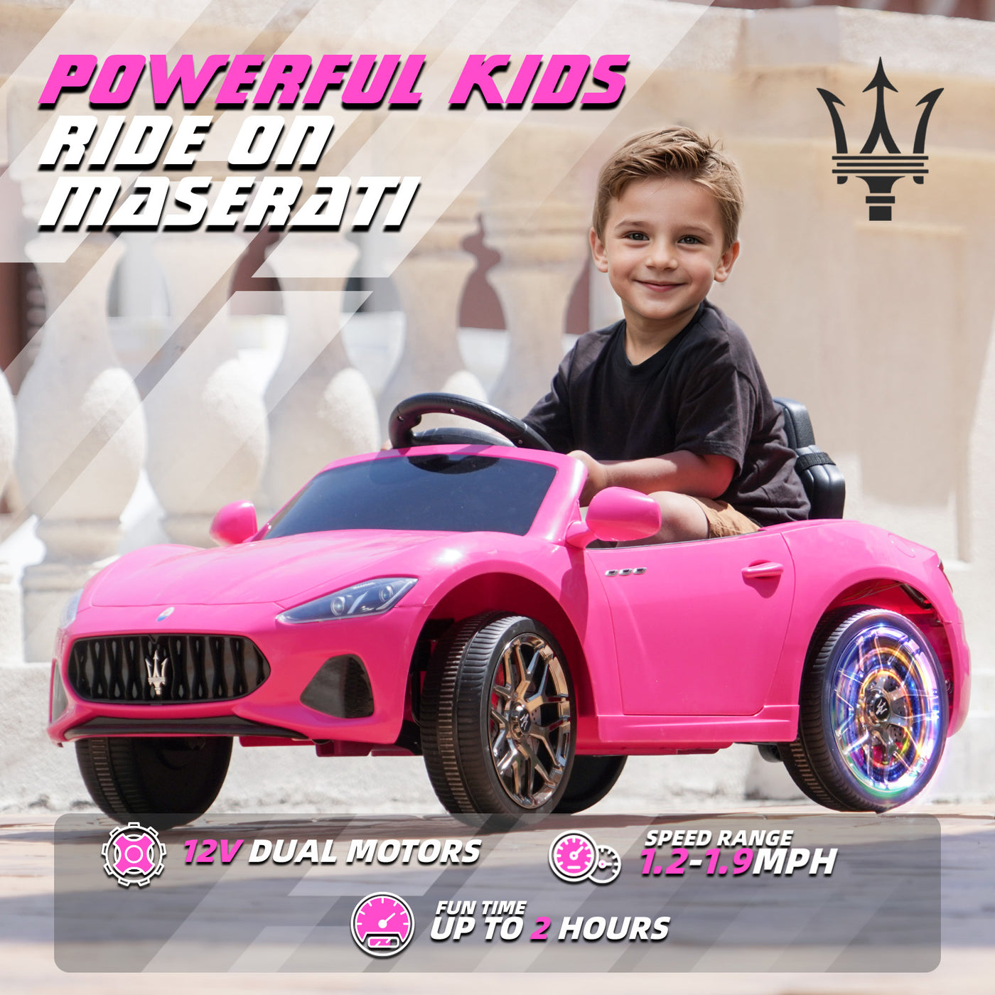 MAGYCAT 12V Maserati Kids Ride on Car Battery Powered Maserati Ride on Toy with Remote Control