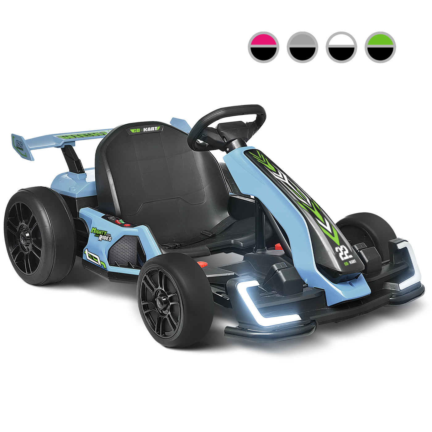 MAGYCAT 24V Kids Go Kart 300W Powerful Electric Pedal Go Kart, with 2X150W Strong Motors, Drift/Sports Mode, EVA Tires, Length Adjustment