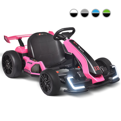 MAGYCAT 24V Kids Go Kart 300W Powerful Electric Pedal Go Kart, with 2X150W Strong Motors, Drift/Sports Mode, EVA Tires, Length Adjustment