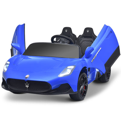 Blitzshark 12V 2-Seater Kids Ride on Car Licensed Maserati MC20 4WD Electric Vehicle for Kids 10AH Big Battery Powered Car, with Remote Control, Hydraulic Doors, Soft Braking, Suspension, Music