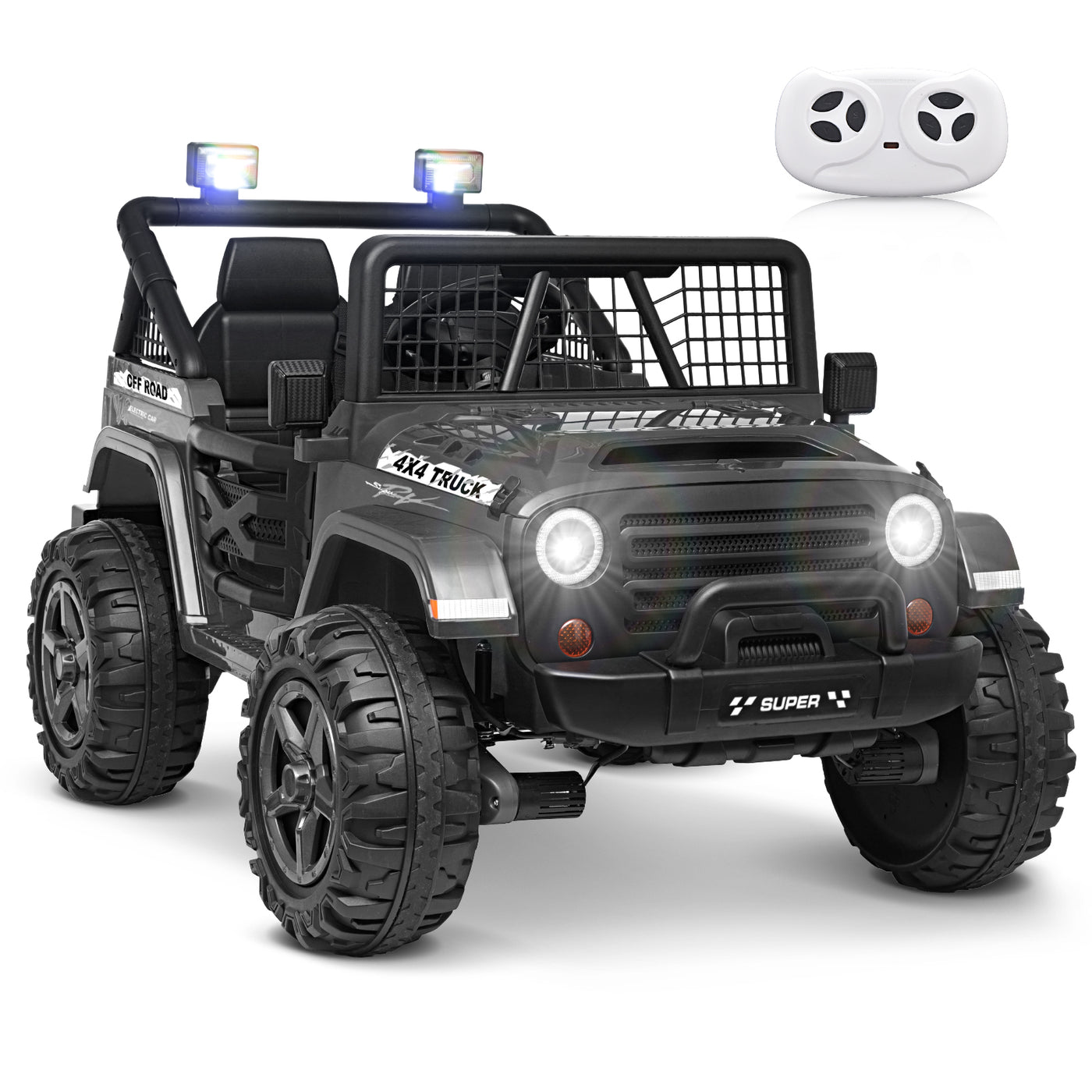 MAGYCAT 24V 2 Seater Kids Ride on Truck 2WD/ 4WD Switchable Off-Road Electric Car, with 800W Strong Engine, 5 MPH Max Speed, 7AH Big Battery, 2.4G Remote Control, Suspension, Music & Headlights