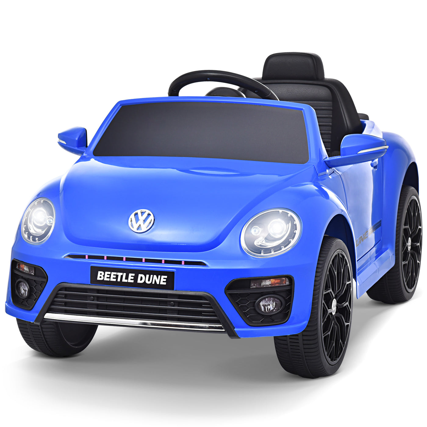 Joywhale 12V Kids Ride on Car Licensed Volkswagen Beetle Battery Powered Electric Vehicle for Kids, with 2.4G Remote Control, 3-Speed, Spring Suspension, Seat Belt, Headlights, Music & FM，DP-B03L