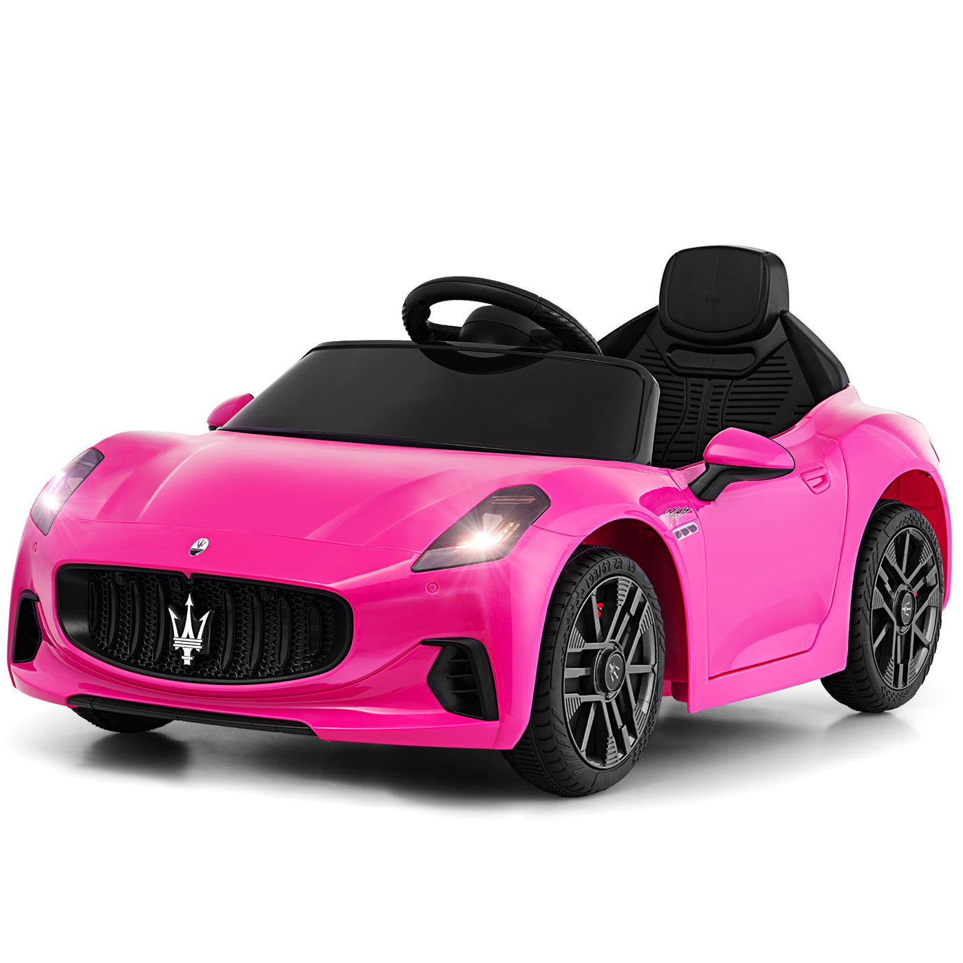 Joywhale Kids Ride on Car 12V Licensed Maserati Toy Car, Electric Vehicle for Kids, Ride On Toy for Toddlers Ages 3-6, Battery Powered Car with Remote Control, Safety Belt, Music, Bright Lights, Pink