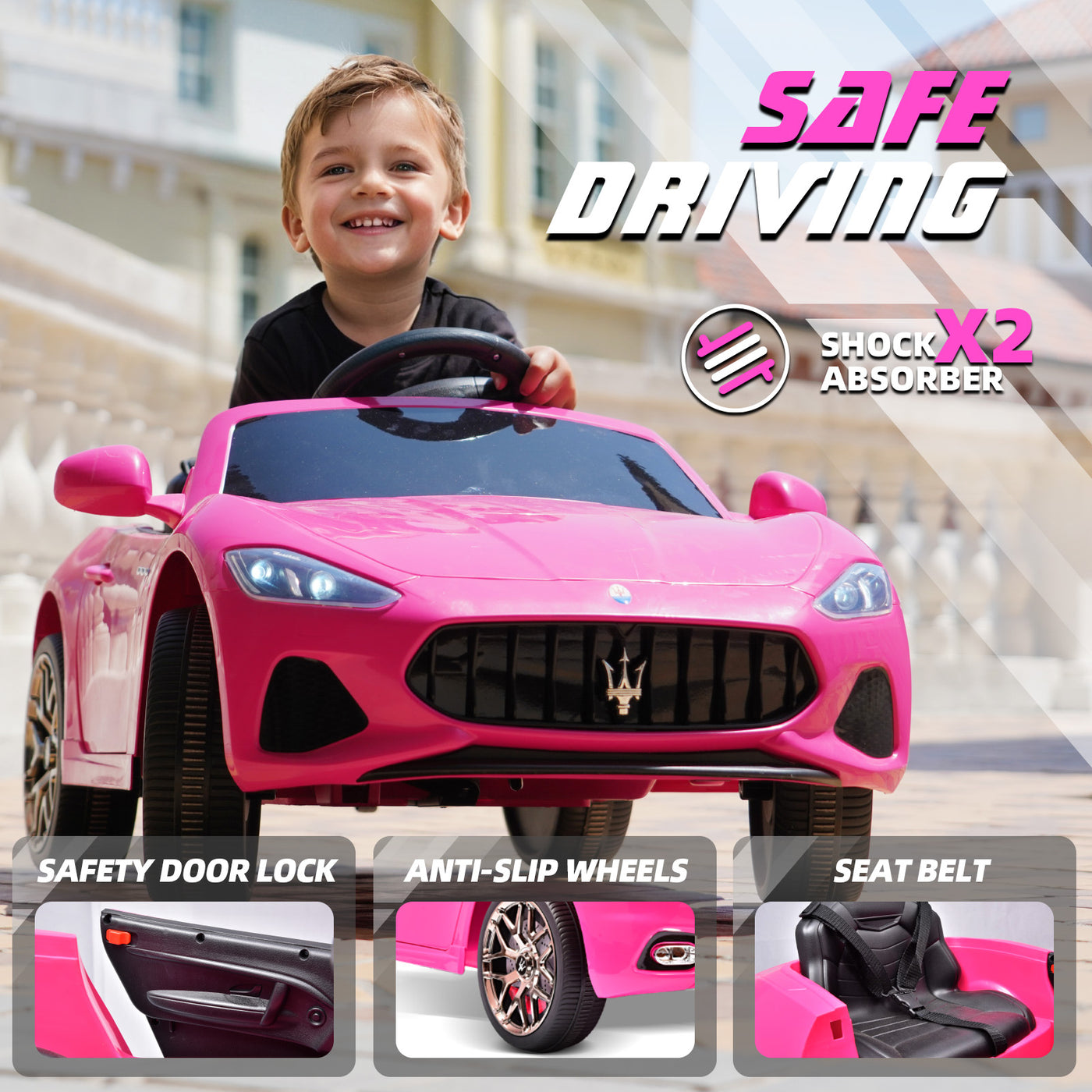 MAGYCAT 12V Maserati Kids Ride on Car Battery Powered Maserati Ride on Toy with Remote Control