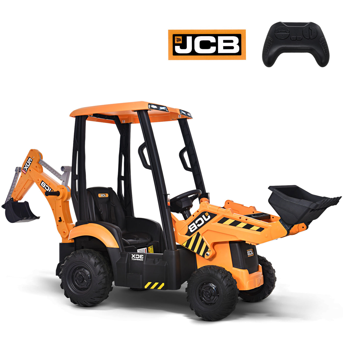 MAGYCAT JCB Kids Ride on Excavator 12V Kids Ride on Car with Remote Control Electric Construction Vehicle