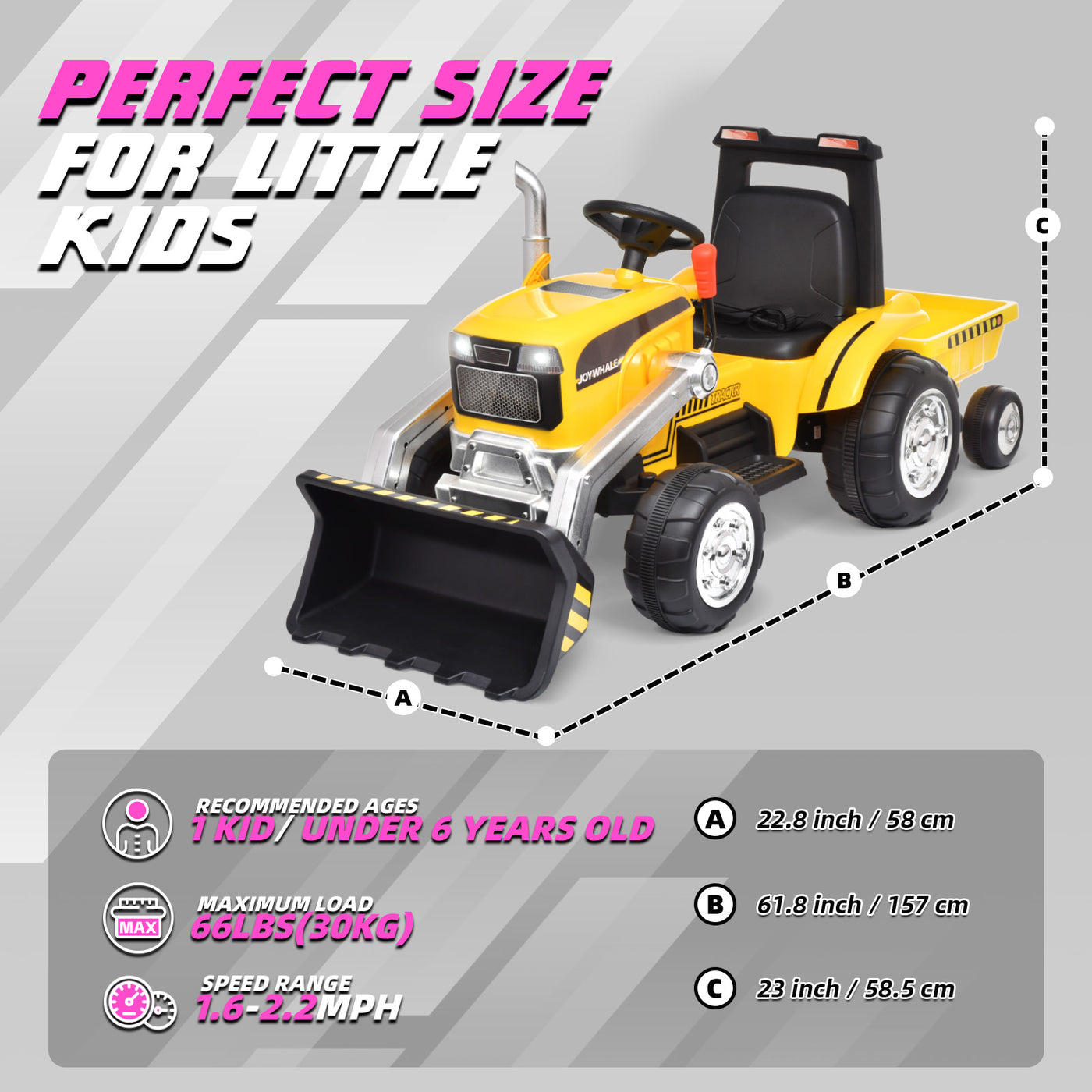 MAGYCAT 12V Kids Ride on Tractor Electric Excavator Battery Powered Toy Car for Kids Ages 3-6