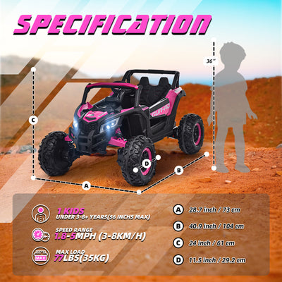 MAGYCAT 24V Kids Ride on UTV 4WD Electric Off-Road Vehicle, with 4X200W Powerful Motors, 7AH Big Battery, 5 MPH MAX Speed, Remote Control, EVA Tires, Leather Seat, Metal Suspension