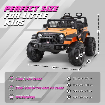 MAGYCAT 24V MAX Ride-on Truck 2 Seater 4WD Kids Electric Vehicle 4x4 XXL Battery Powered Car, with 480W Ultra Powerful Motor, Remote Control, Full-Metal Suspension& DIY Sticker