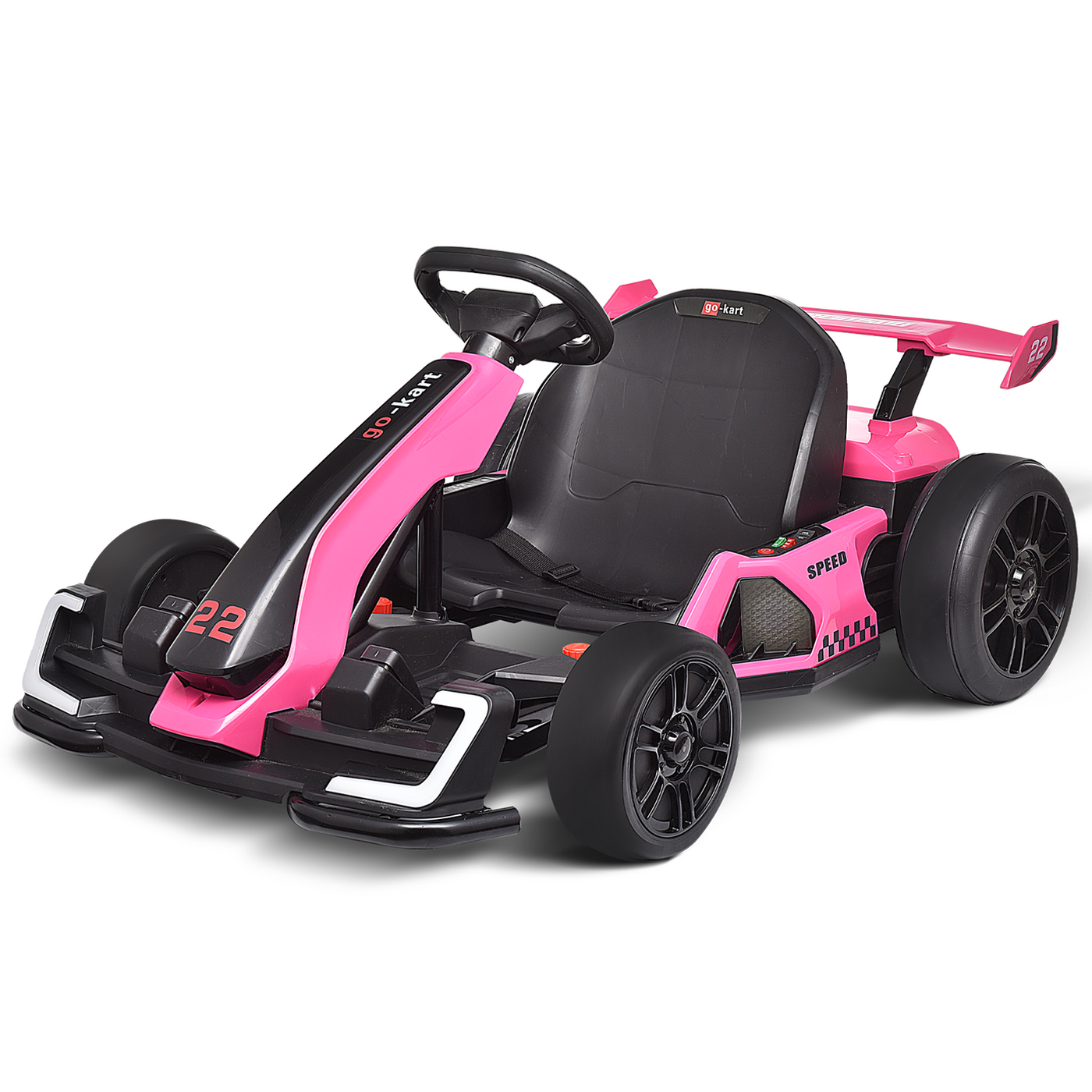 Blitzshark 24V Kids Go Kart 300W Powerful Electric Pedal Go Kart, with 2X150W Strong Motors, Drift/Sports Mode, EVA Tires, Length Adjustment, Blue