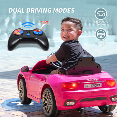 Joywhale 12V Kids Ride on Car Licensed Maserati Battery Powered Electric Vehicle for Ages 3-6, with 2.4G Remote Control, Metal Suspension, Safety Belt, Bright Headlights, Music & FM, White, DP-M02L