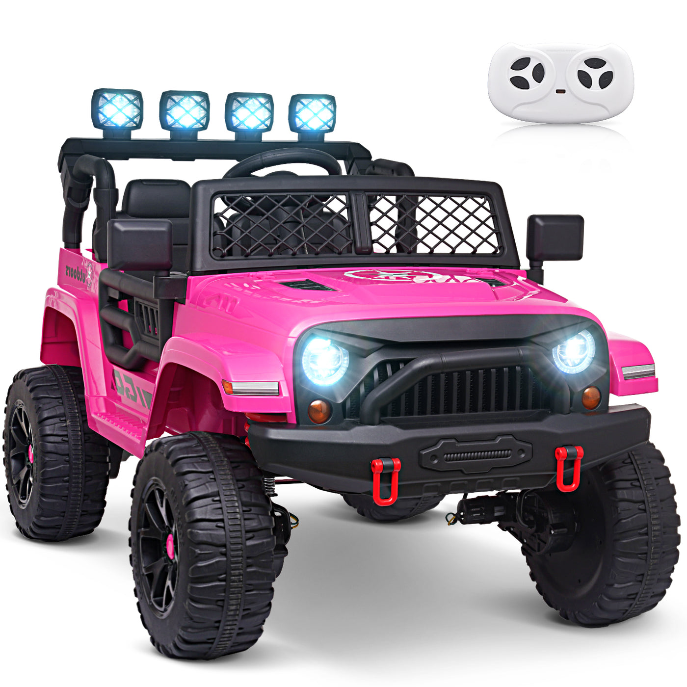 MAGYCAT 24V 2 Seater Kids Ride on Truck 4X4 Off-Road Electric Car, with 4X75W Powerful Motors, 4 MPH Fast Speed, 7AH Big Battery, 2.4G Remote Control, Metal Suspension, Music & Headlights,