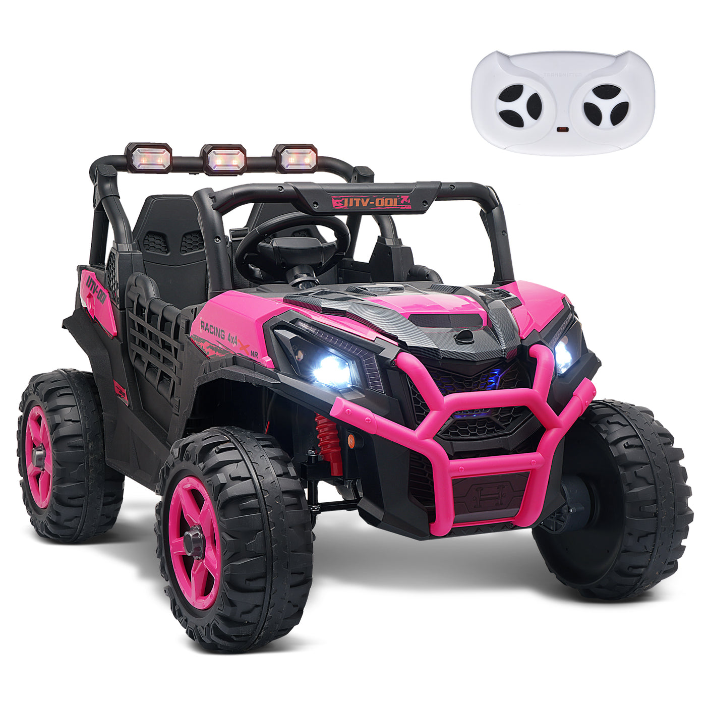 MAGYCAT 24V 2 Seater Kids Ride on UTV Car 2WD/ 4WD Switchable Off-Road Electric Vehicle, with 800W Ultra Powerful Motors, 4.3 MPH Max Speed, 7AH Battery, Spring Suspension, 2.4G Remote, Music