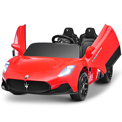 Blitzshark 12V 2-Seater Kids Ride on Car Licensed Maserati MC20 4WD Electric Vehicle for Kids 10AH Big Battery Powered Car, with Remote Control, Hydraulic Doors, Soft Braking, Suspension, Music